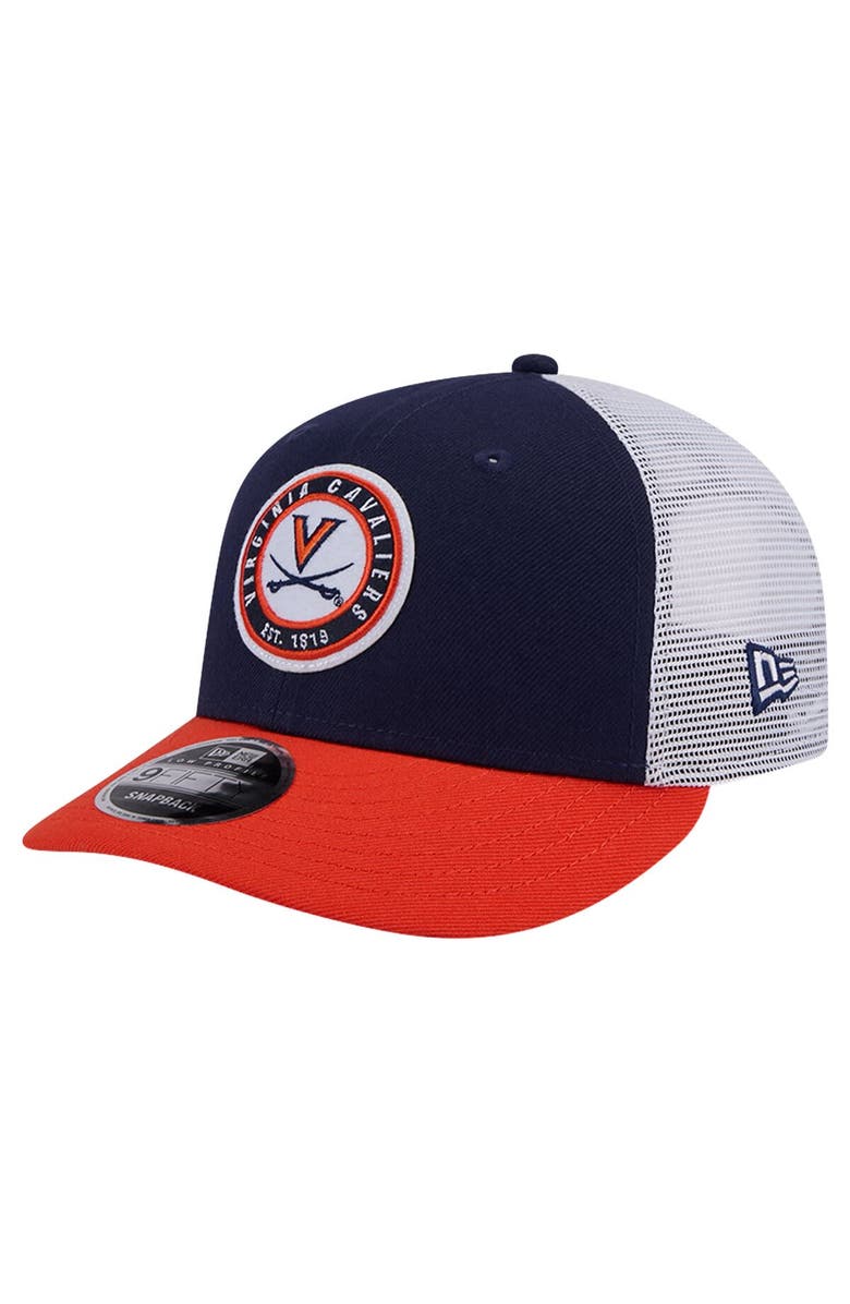 New Era Men's New Era Navy Virginia Cavaliers Throwback Circle Patch 9FIFTY Trucker Snapback Hat, Main, color, Navy