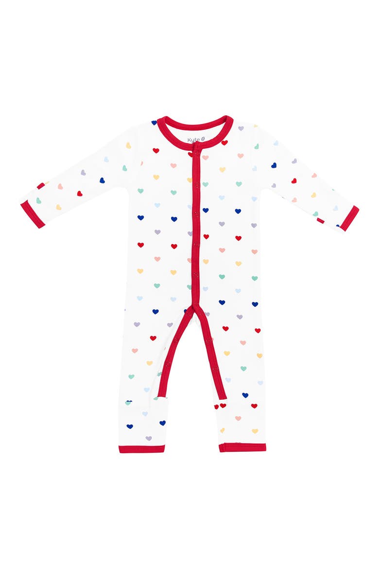 Kids' Rainbow Heart Romper, Main, color, CLOUD RAINBOW HEART