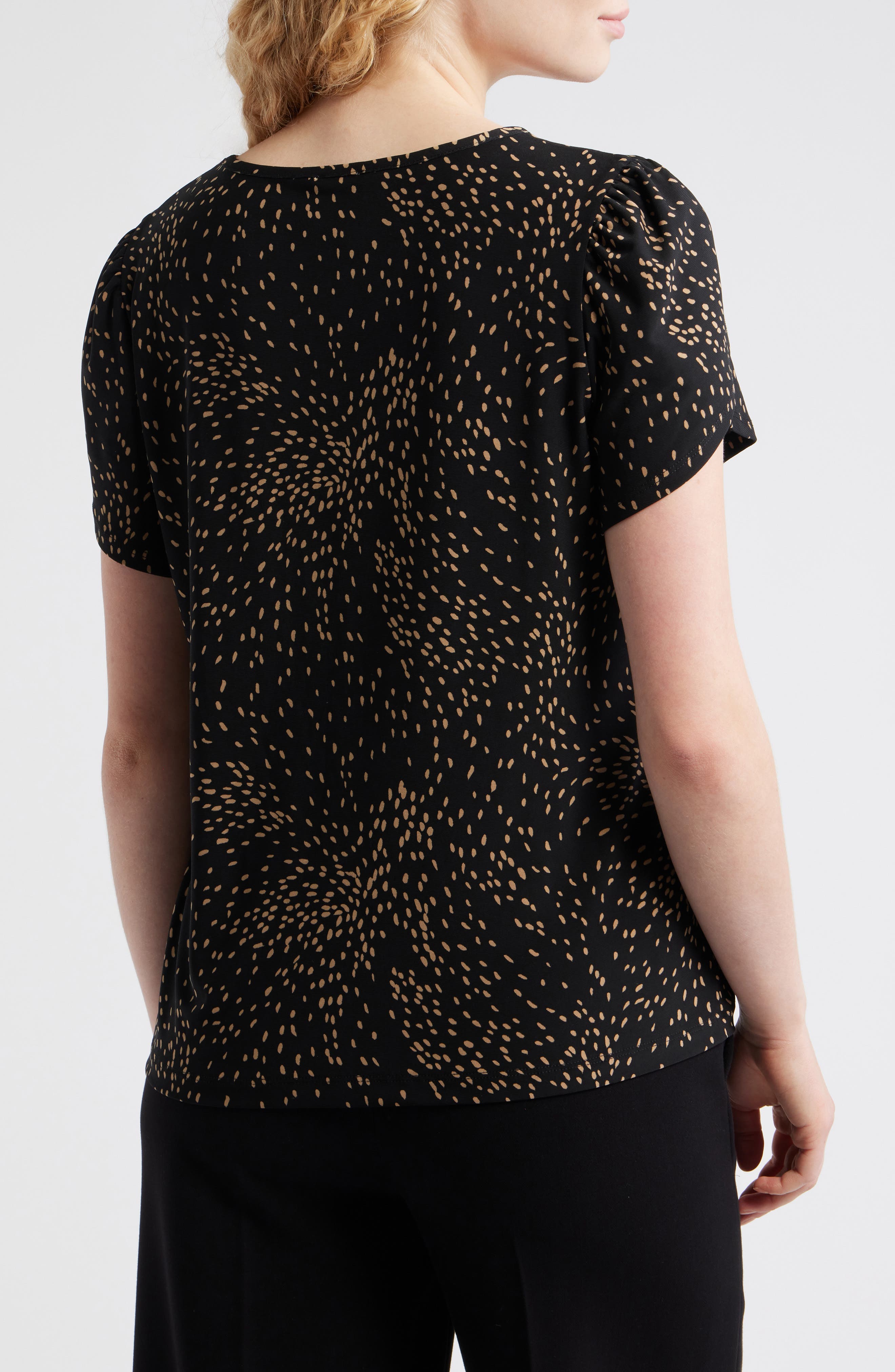 Dot Tulip Sleeve Top - image 2