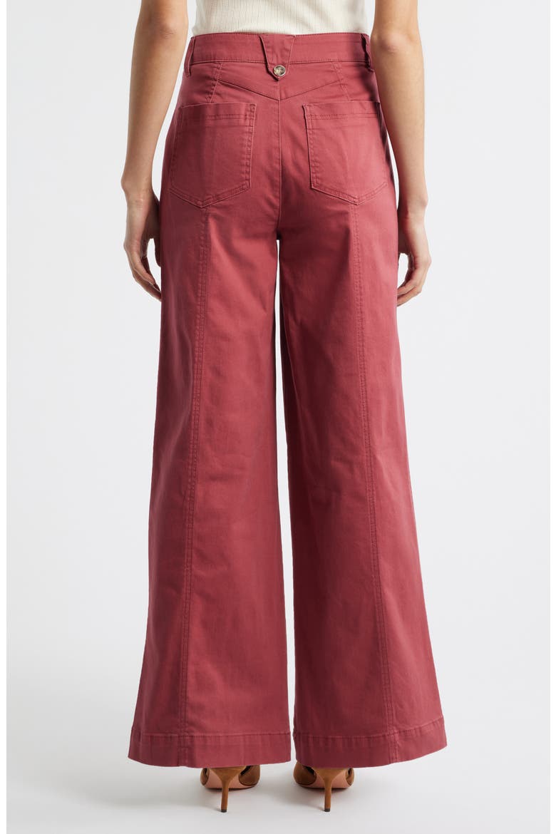 Skyrise High Waist Exposed Button Fly Wide Leg Pants, Alternate, color, SPICED TEA