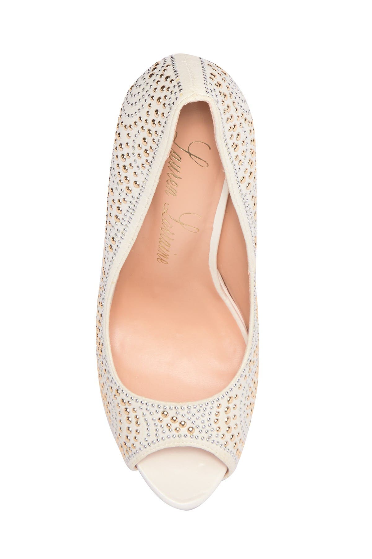 Lauren Lorraine 'Candy' Crystal Peep Toe Pump, Alternate, color, 