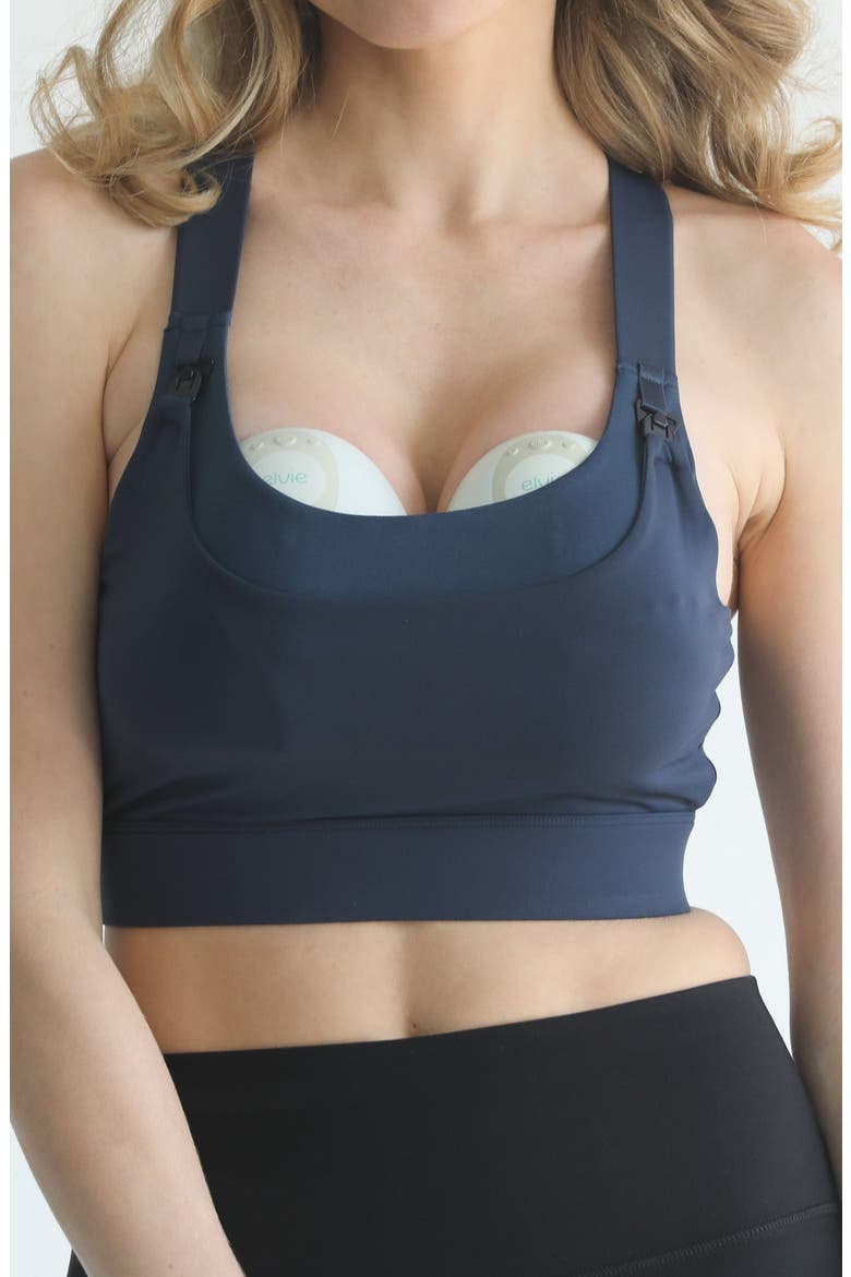 Venice High Impact Full Coverage Nursing Sports Bra, Alternate, color, Navy