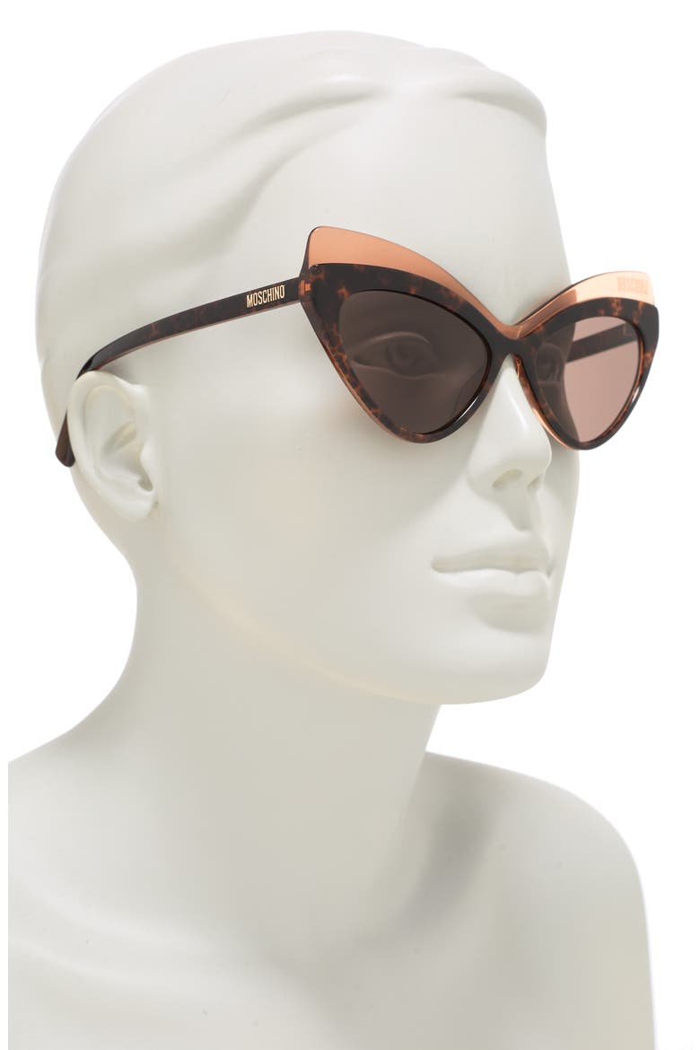 54mm Cat Eye Sunglasses, Alternate, color, HAVANA ORANGE / BROWN