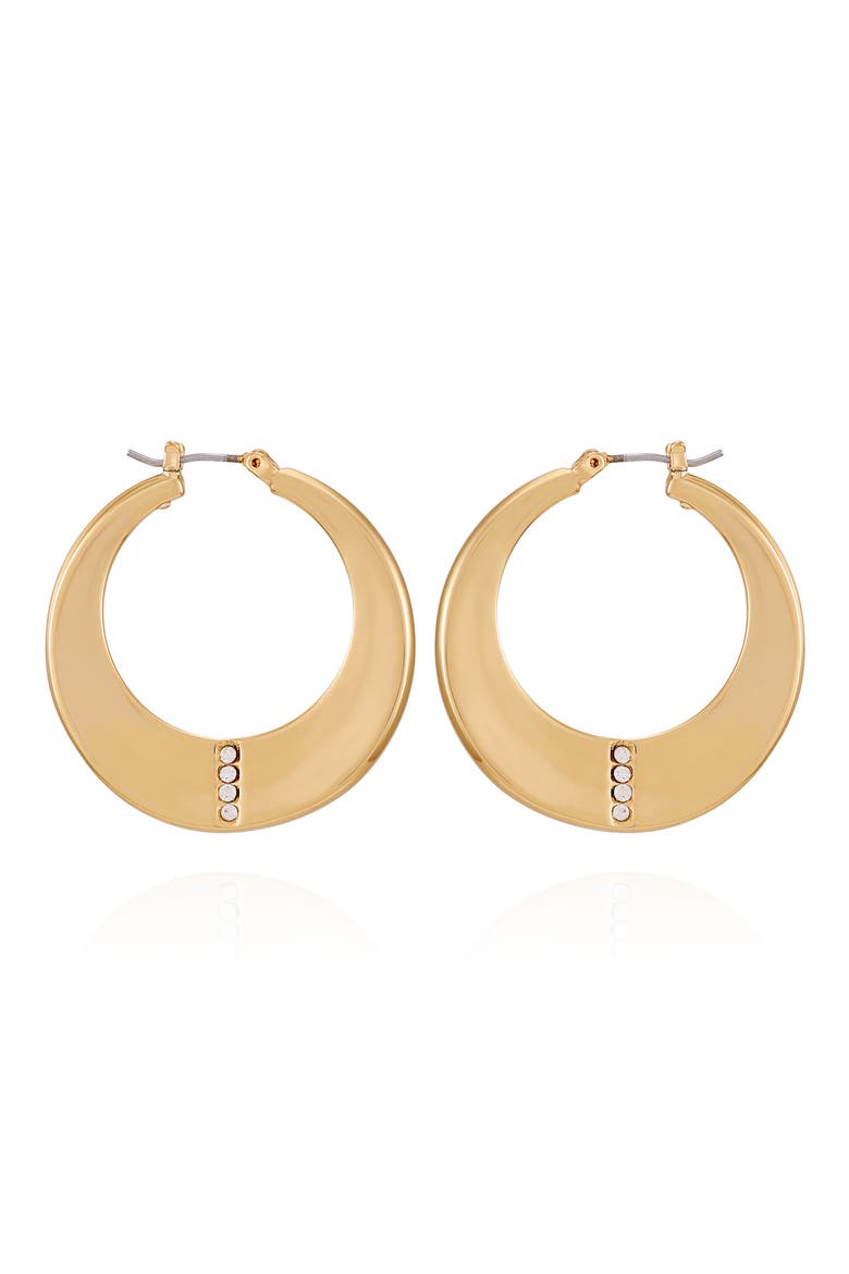 Crystal Hoop Earrings, Main, color, GOLDTONE3