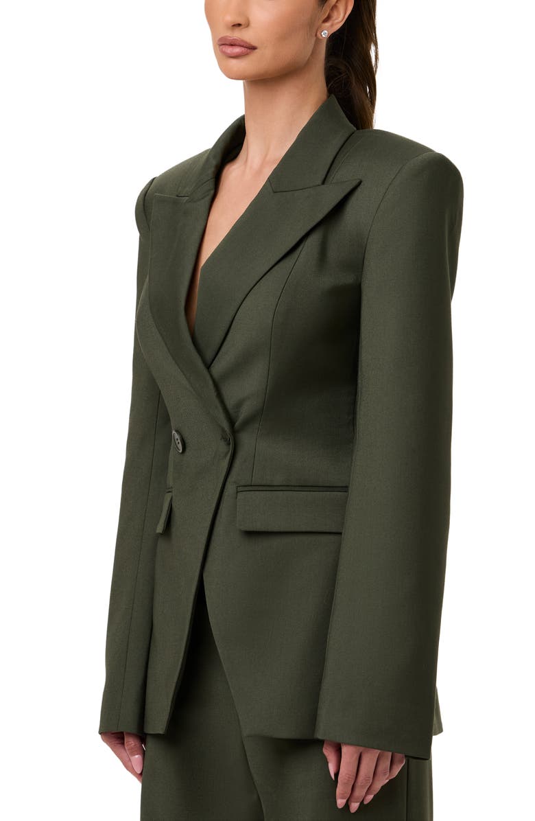 Naked Wardrobe Double Breasted Blazer, Alternate, color, Olive
