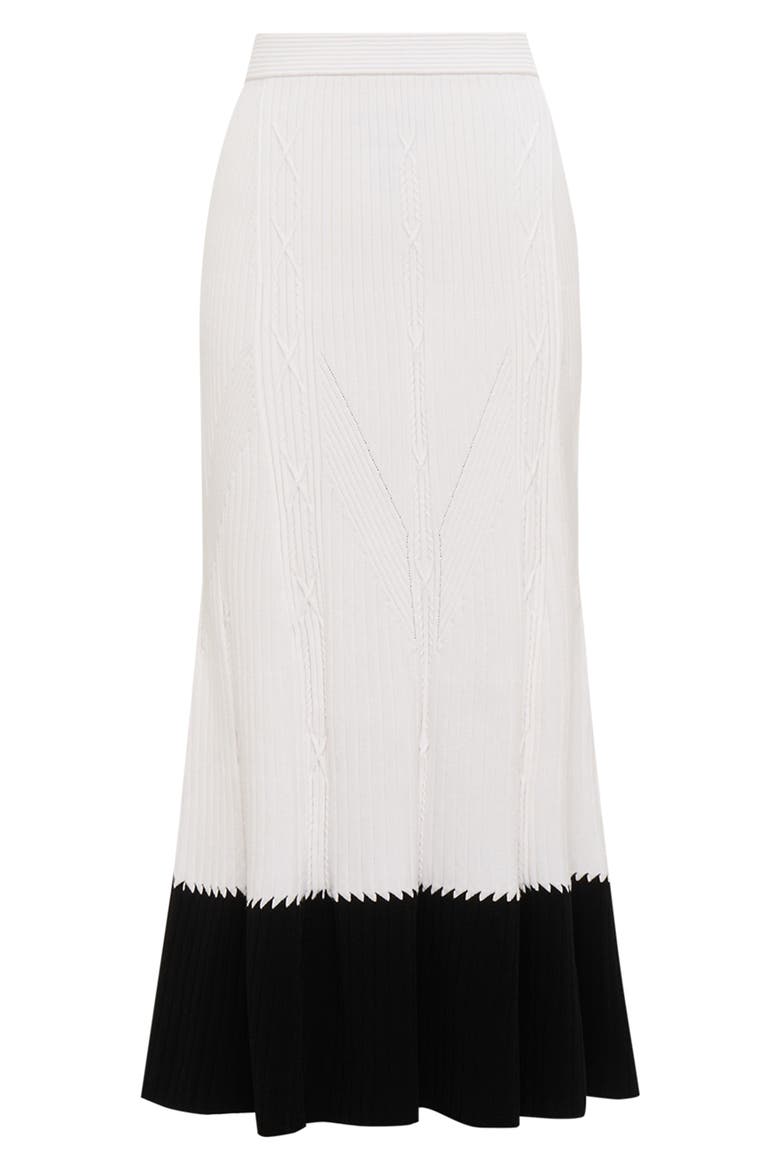 Benedetta Midi Sweater Skirt, Alternate, color, BLACK/ IVORY