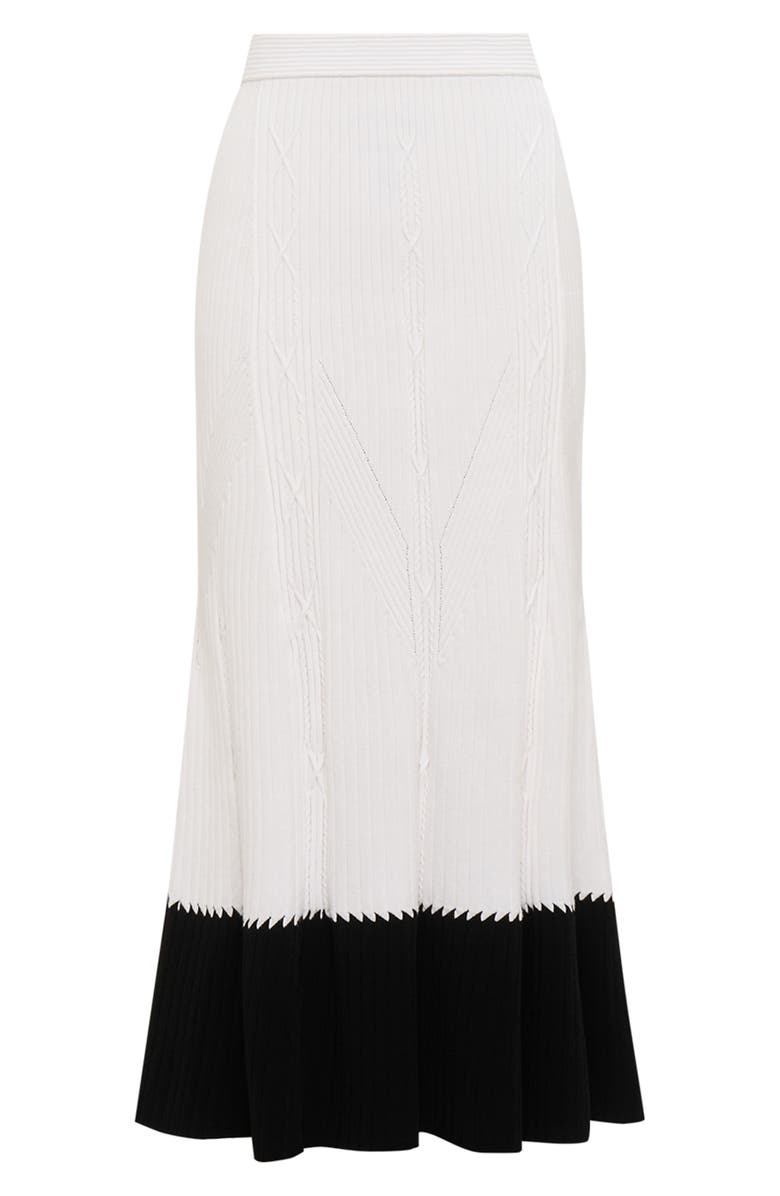 DVF Benedetta Midi Sweater Skirt, Alternate, color, Black/ Ivory