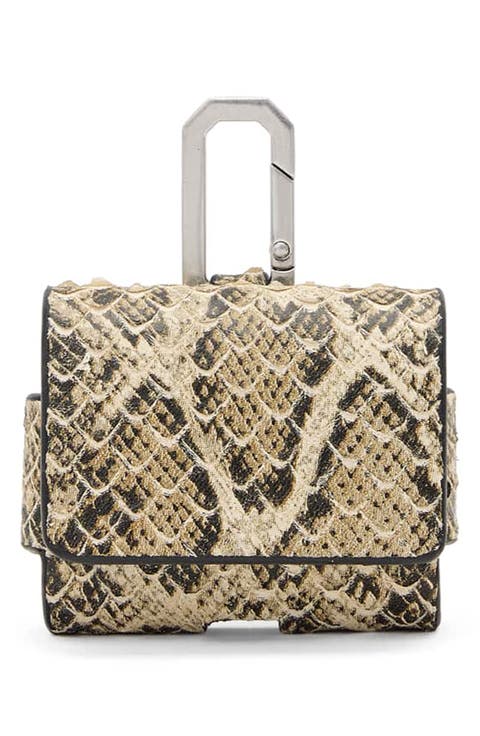 Snakeskin Embossed Leather AirPod Case