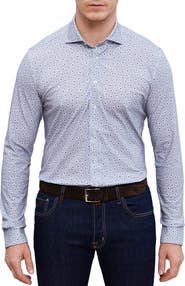 Emanuel Berg 4Flex Modern Fit Floral Knit Button-Up Shirt