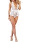 Scalloped Galloon Lace Plunge Neck Teddy