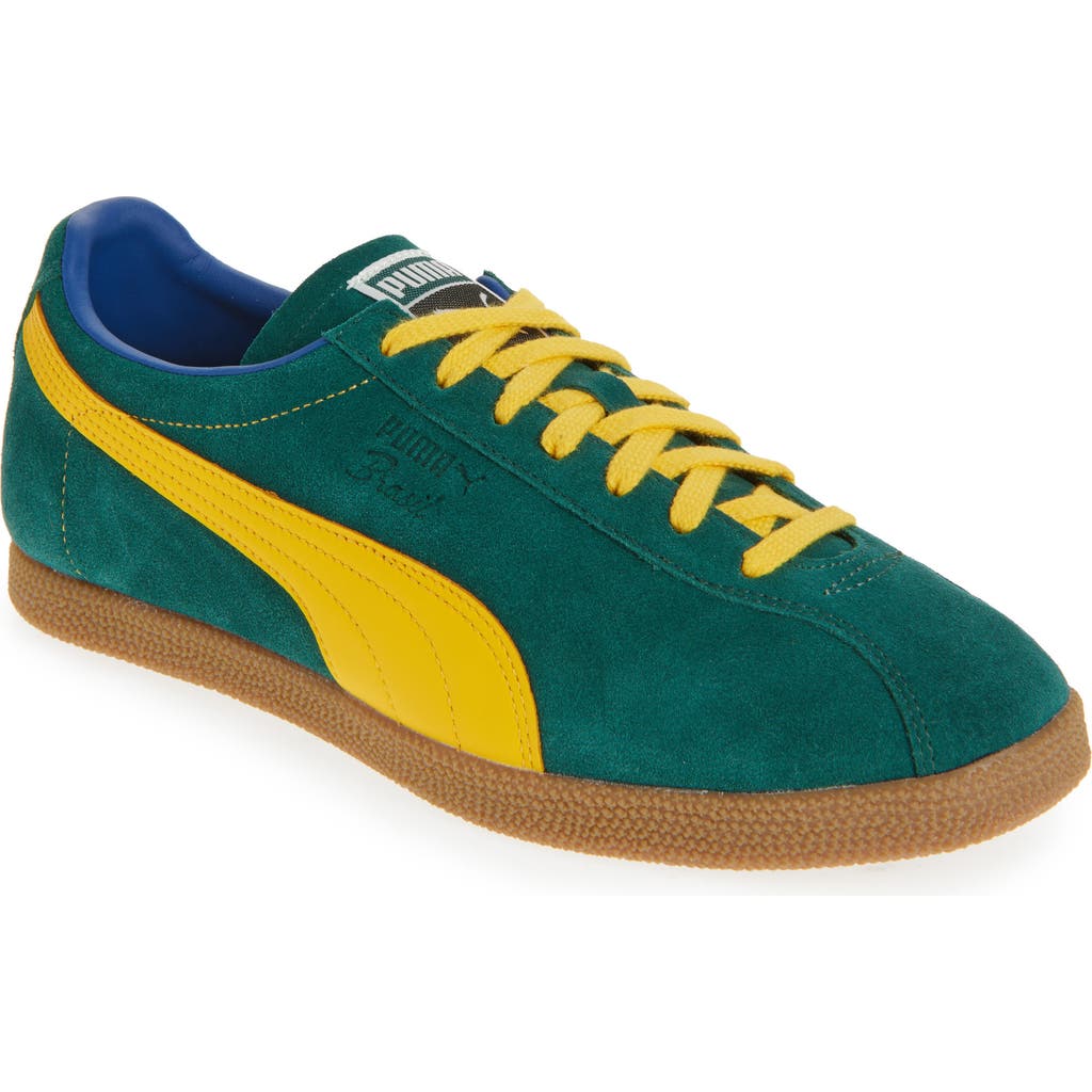 Puma Brasil Sneaker In Dark Myrtle-tangerine