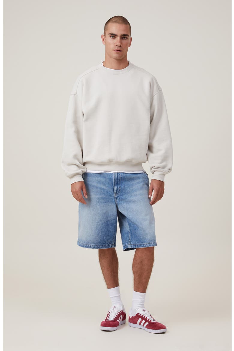 Men's Baggy Denim Short, Alternate, color, CANNONBALL BLUE
