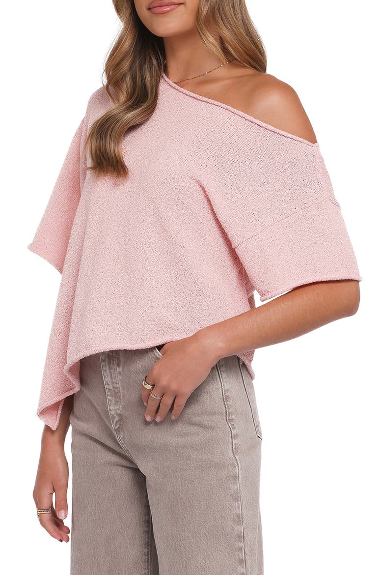 Ardena One Shoulder Bouclé Knit Top, Alternate, color, PINK