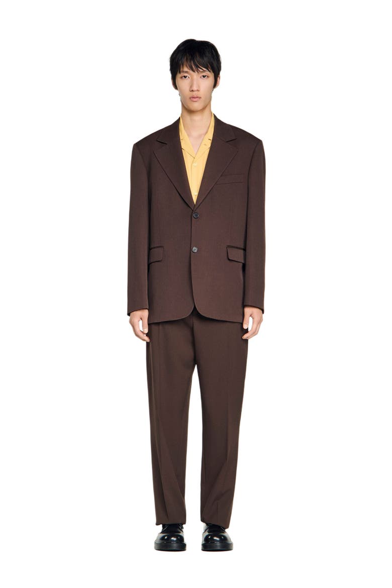 Oversized wool jacket, Alternate, color, Chocolate