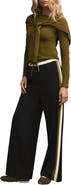 MINT VELVET Side Stripe Tie Waist Wide Trousers