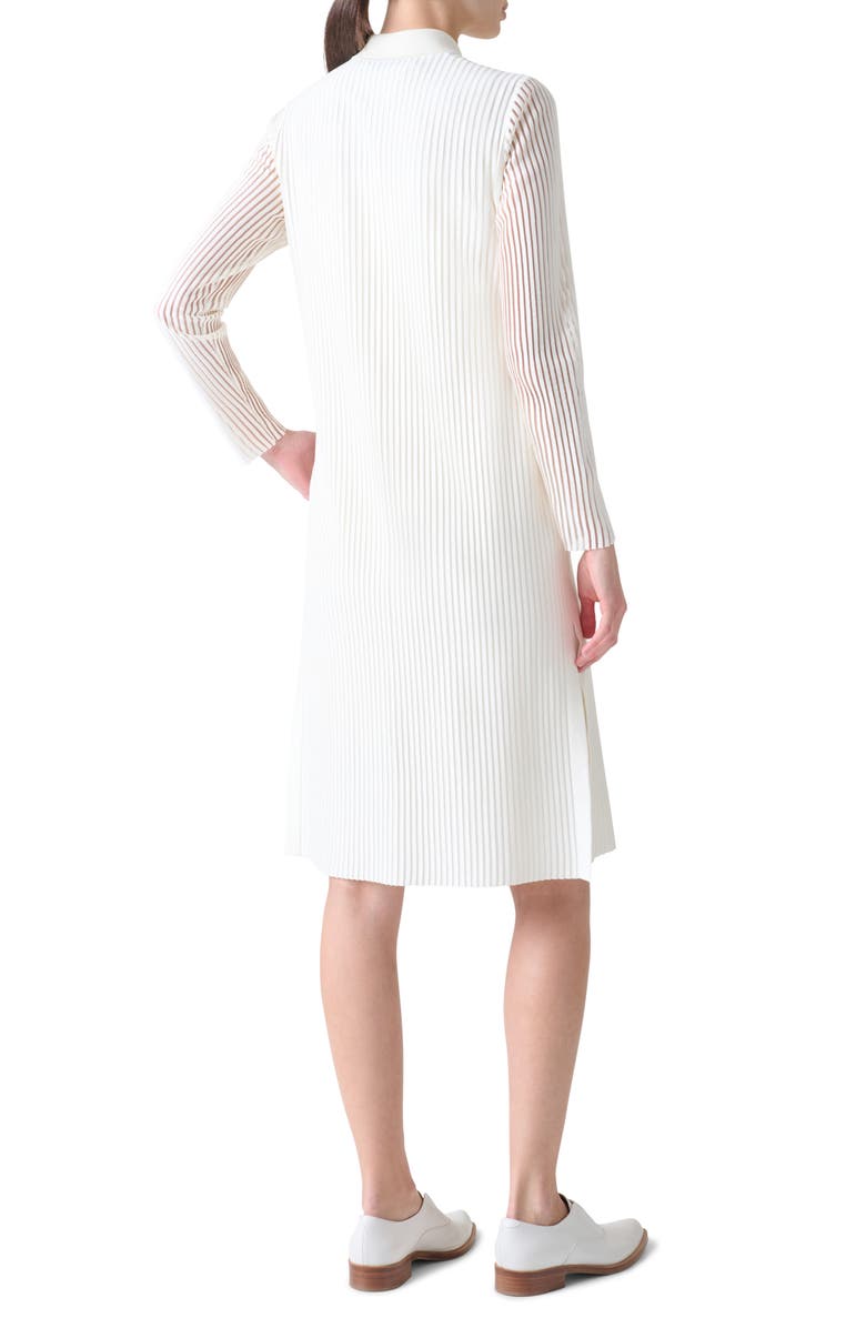 Akris Sheer Stripe Silk & Cotton Blend Coatigan, Alternate, color, Ecru