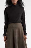 Renee C Cowl Neck Brushed Knit Crop Pullover