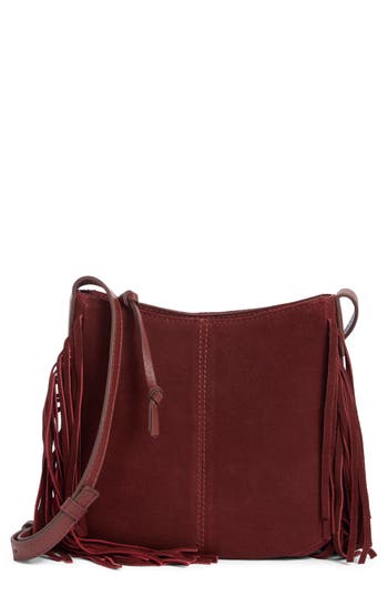 Lucky Brand Bran Nyra Small Fringe Crossbody Bag In Red