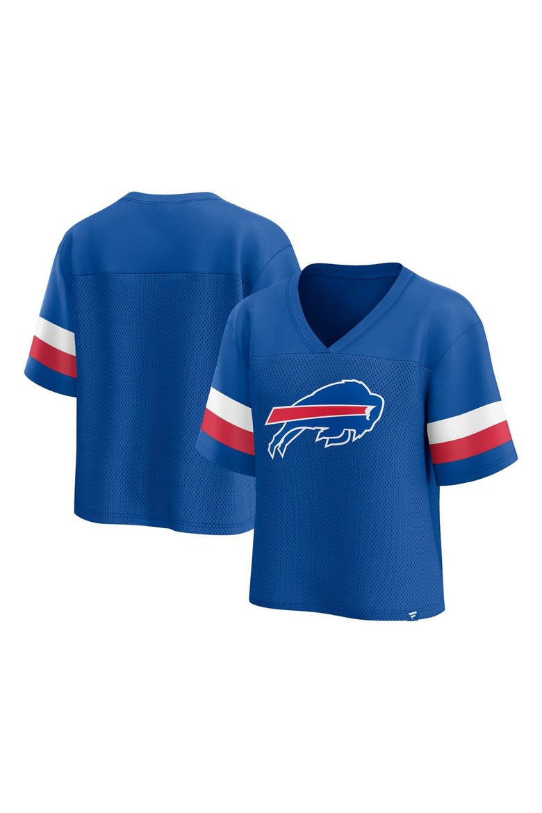 Women's Fanatics Branded  Royal Buffalo Bills Established Jersey Cropped V-Neck T-Shirt, Main, color, Royal