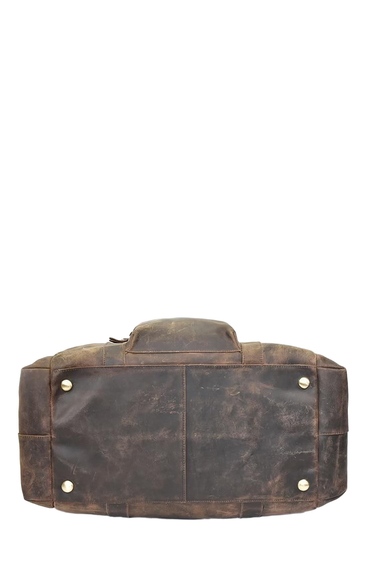 STEEL HORSE LEATHER The Colden Duffle Bag | Large Capacity Leather Weekender, Alternate, color, Dark Brown