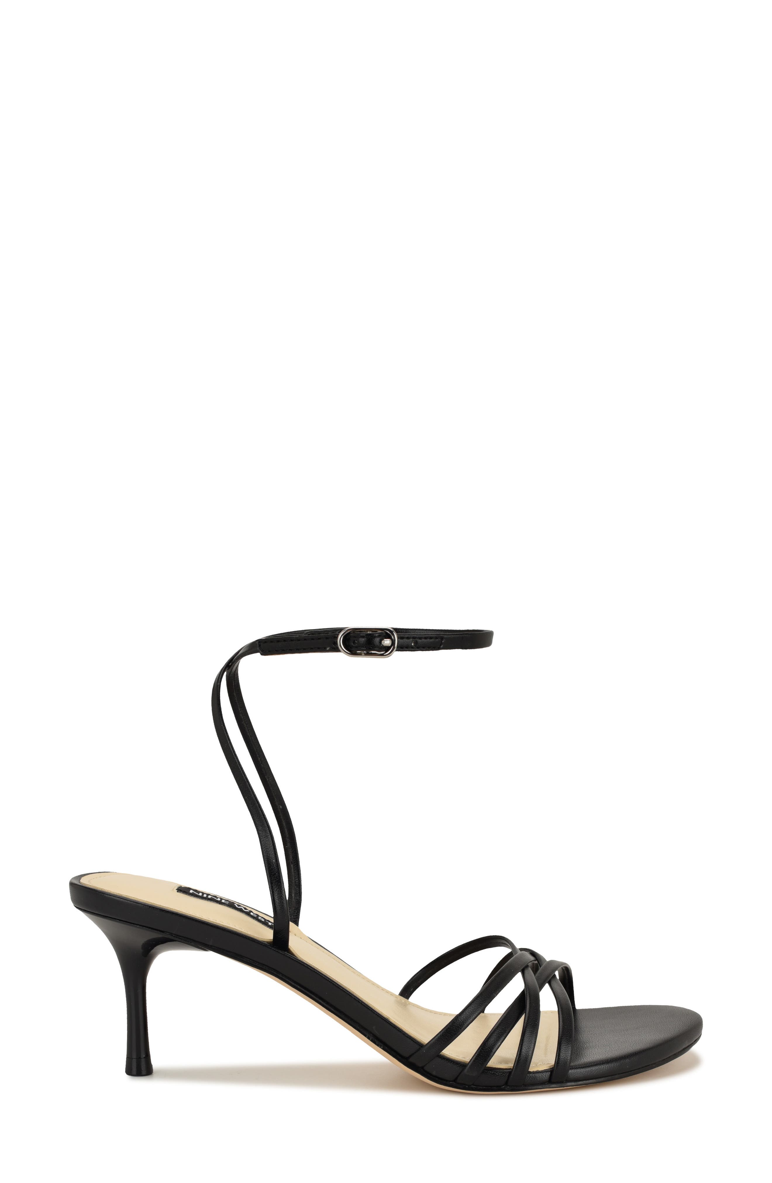 Nine West Gazey Ankle Strap Sandal, Alternate, color, Black