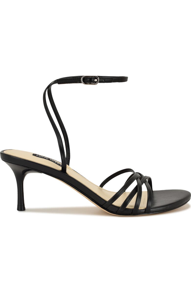 Nine West Gazey Ankle Strap Sandal, Alternate, color, Black