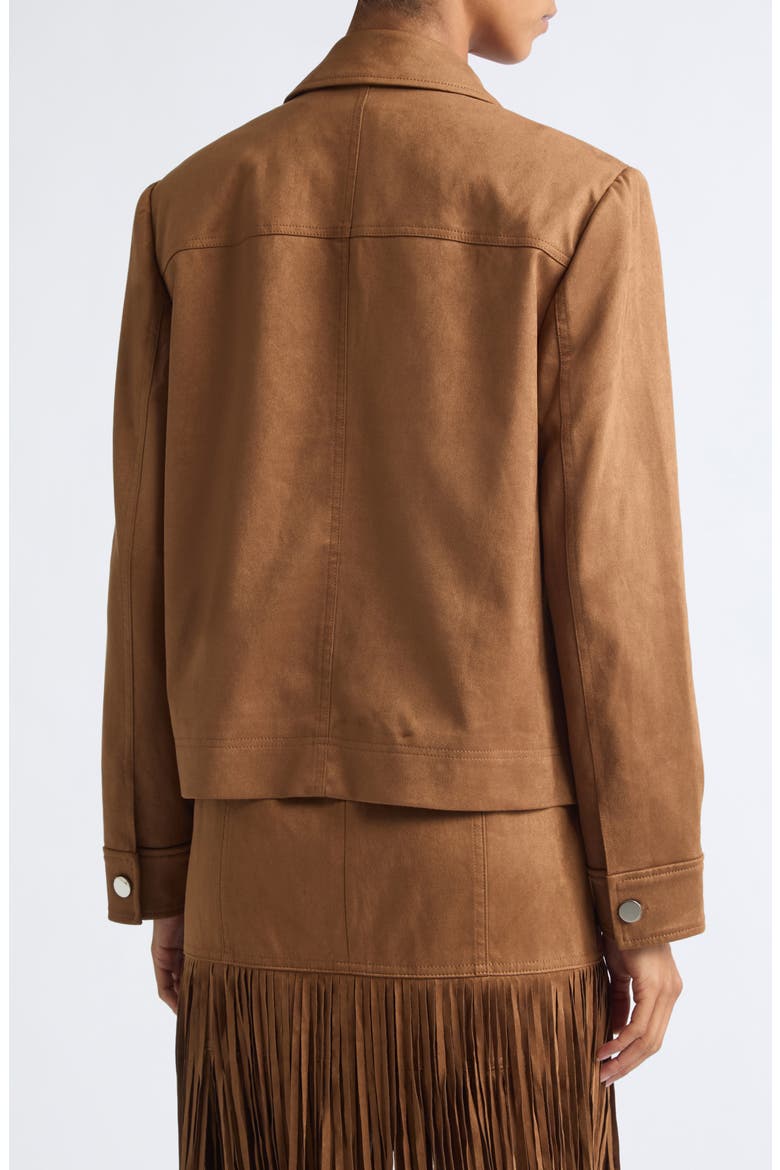 Isalya Faux Suede Button Front Jacket, Alternate, color, CEDAR