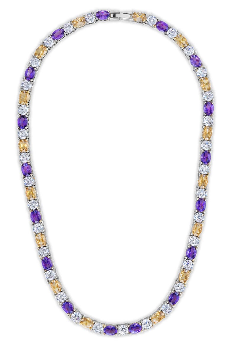 Ophelia Tennis Necklace, Alternate, color, SILVER