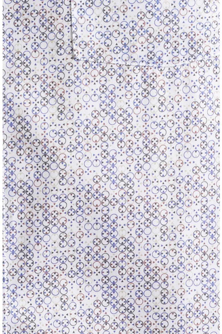 Circle Grid Print Button Down Shirt, Alternate, color, BLUE/TAN