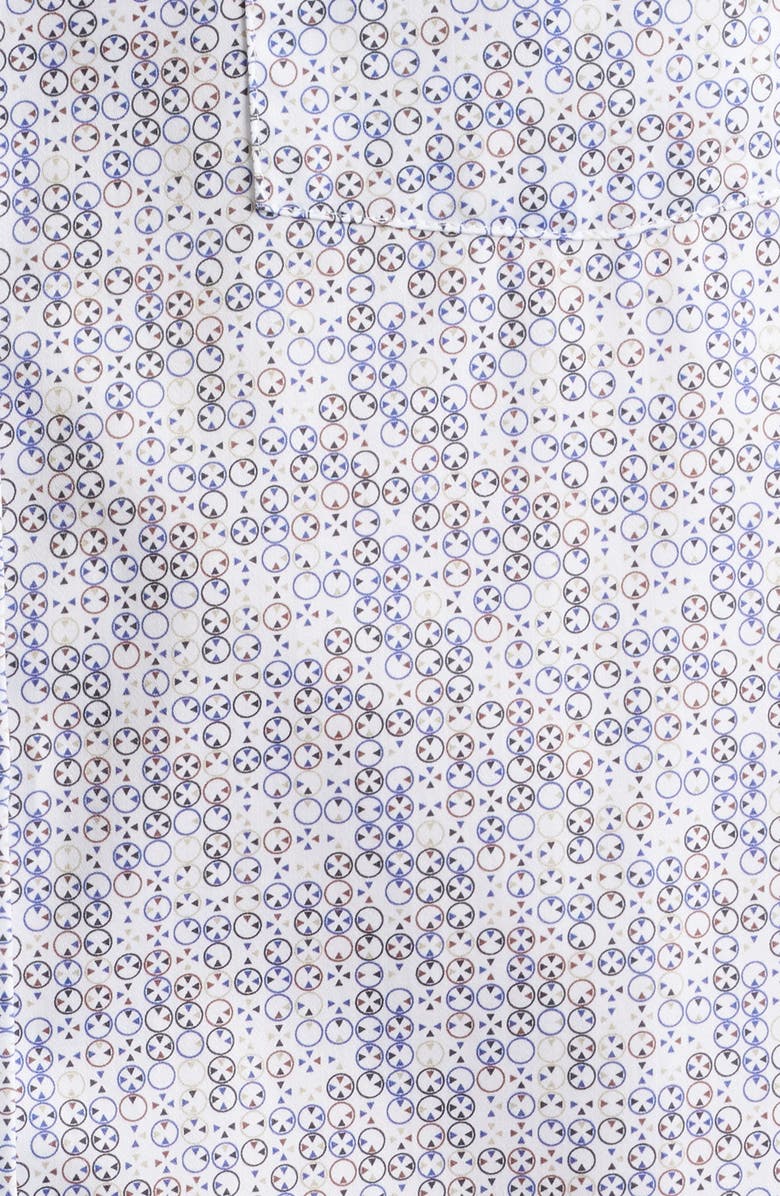 Johnston & Murphy Circle Grid Print Button Down Shirt, Alternate, color, Blue/Tan