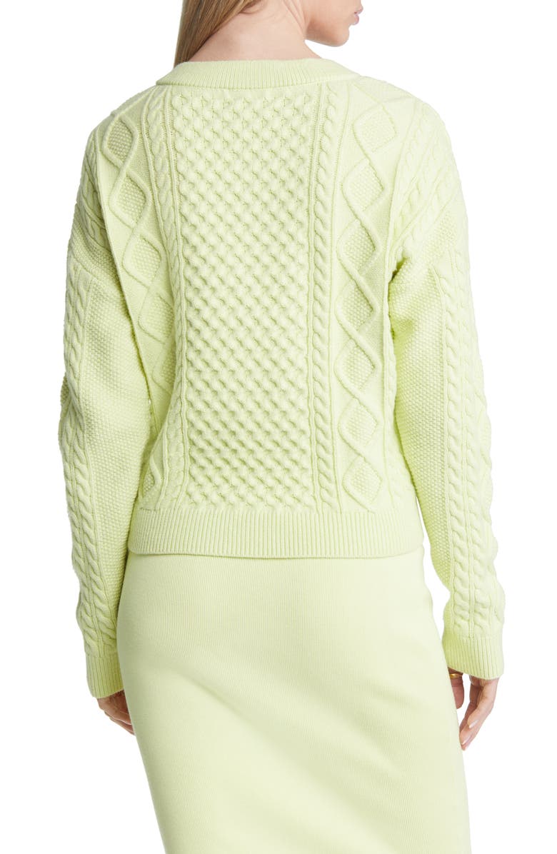 Open Edit Cable Stitch Cotton Blend Sweater, Alternate, color,