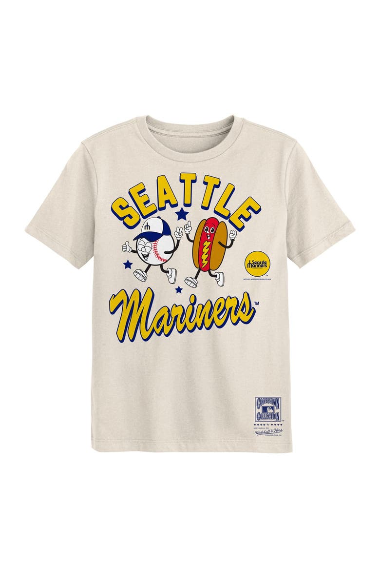 Preschool Mitchell & Ness  Natural Seattle Mariners Snack T-Shirt, Main, color, Natural