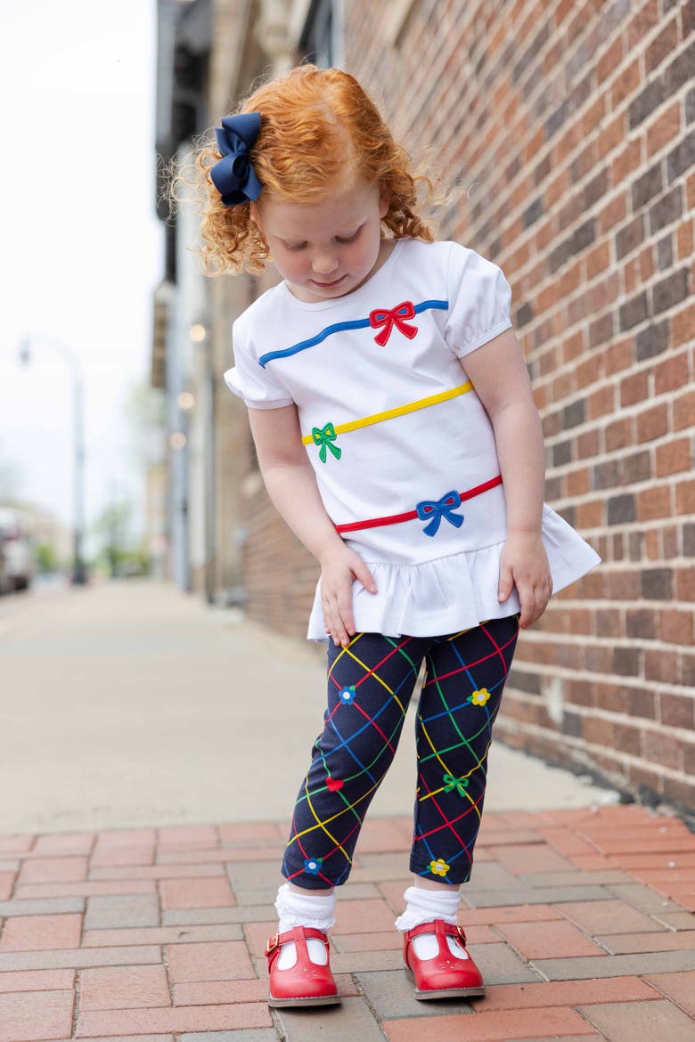 Knit Tunic and Printed Capri Leggings, Alternate, color, Navy/Multi