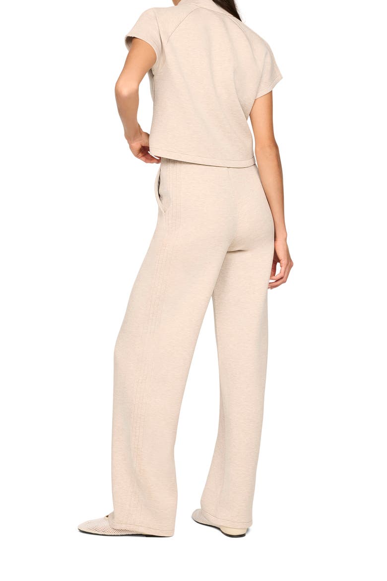 Pintuck Half Zip Jumpsuit, Alternate, color, BONE HEATHER