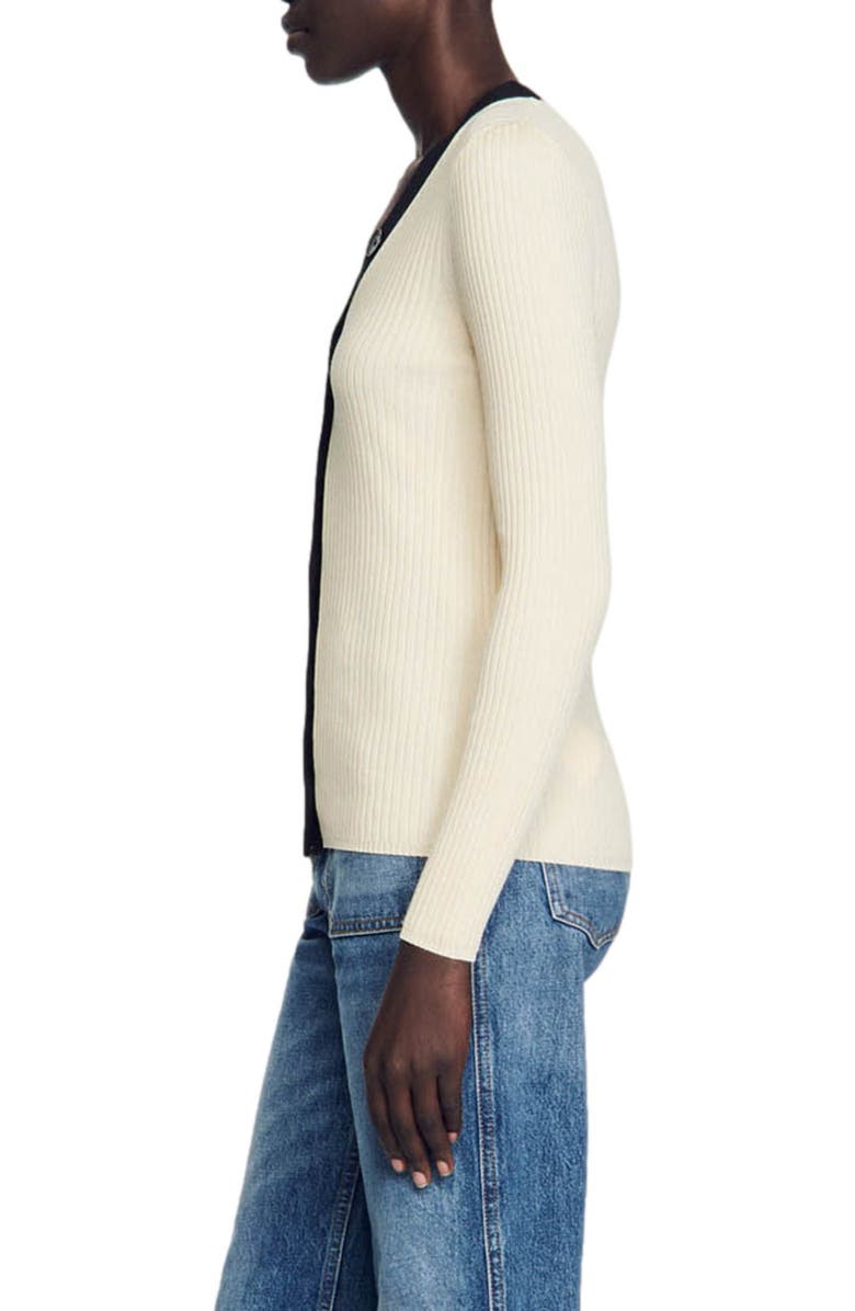 SANDRO Gabrielle Rib Cardigan, Alternate, color, 