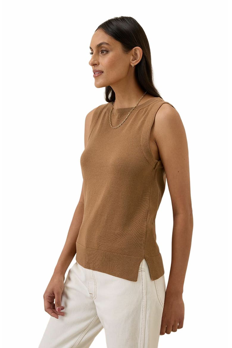 Organic Cotton Classic Fine Knit Shell, Alternate, color, Brown Sugar