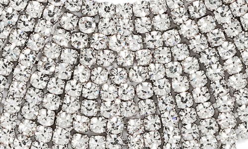 Open Edit Crystal Mesh Frontal Necklace In Clear- Rhodium