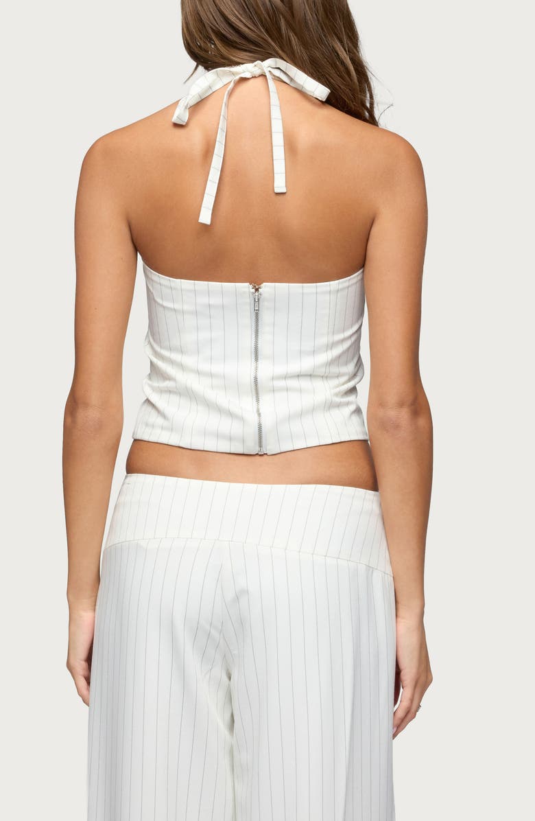 EDIKTED Parker Pinstripe Halter Top, Alternate, color, 