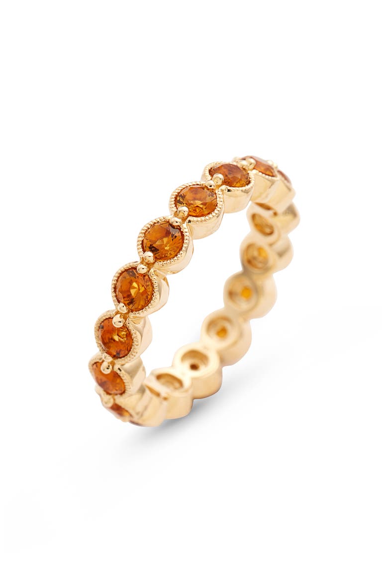 Citrine Bezel Set Eternity Ring (Nordstrom Exclusive), Main, color, YELLOW GOLD/ CITRINE