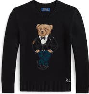 Polo Ralph Lauren Kids' Bear Intarsia Cotton Sweater