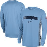 Nike Men's Nike  Light Blue Memphis Grizzlies 2025/26 City Edition Authentic Pregame Dri-FIT Long Sleeve Shooting T-Shirt