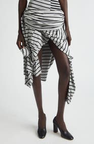 Vaquera Stripe Jersey Asymmetric Skirt