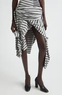 Vaquera Stripe Jersey Asymmetric Skirt