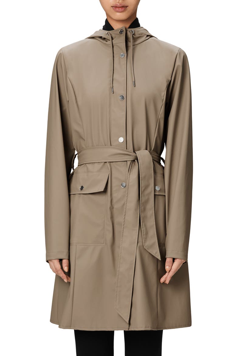 Curve Waterproof Belted Jacket, Main, color, BEIGE