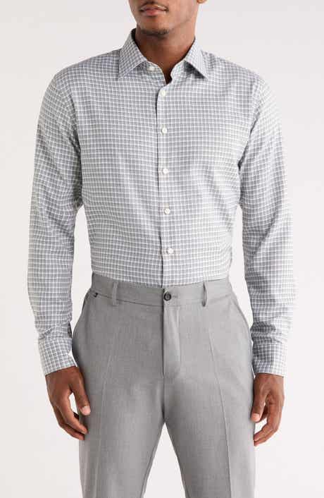 Nordstrom Trim Fit Check Premium Non Iron Cotton Button-Up Shirt