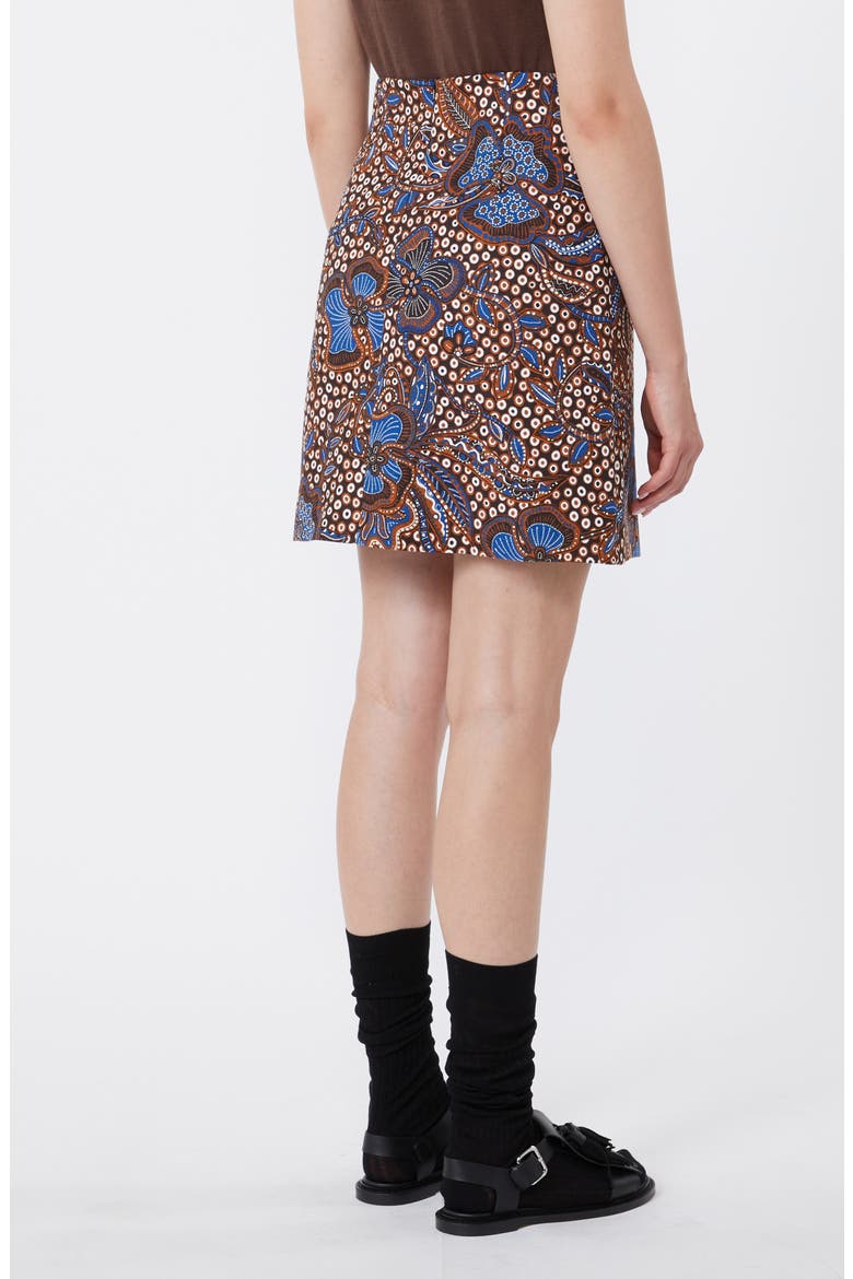 Fungo Paisley Floral Stretch Cotton Miniskirt, Alternate, color, TOBACCO