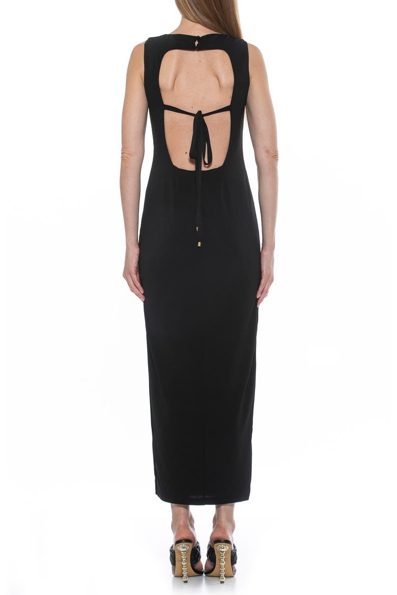 Violet Sleeveless Crewneck Maxi Dress, Alternate, color, BLACK
