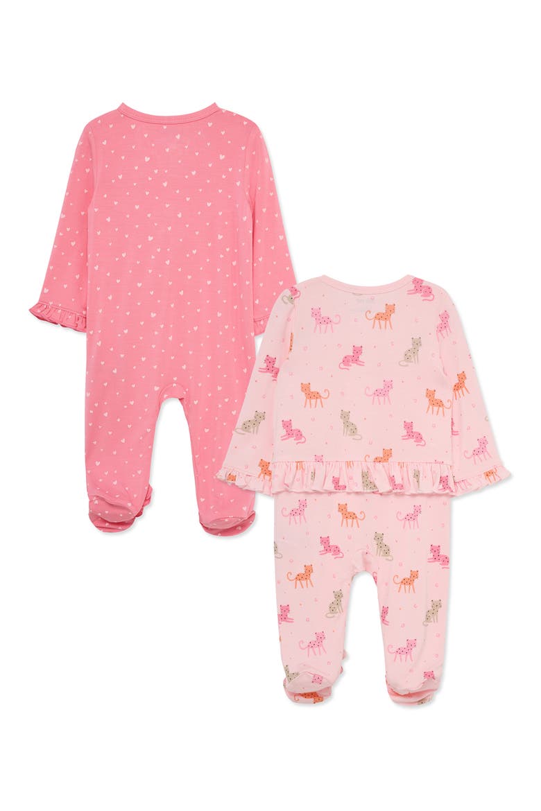 Cheetah and Hearts 2-Pack Footies (Nordstrom Exclusive), Alternate, color, PINK