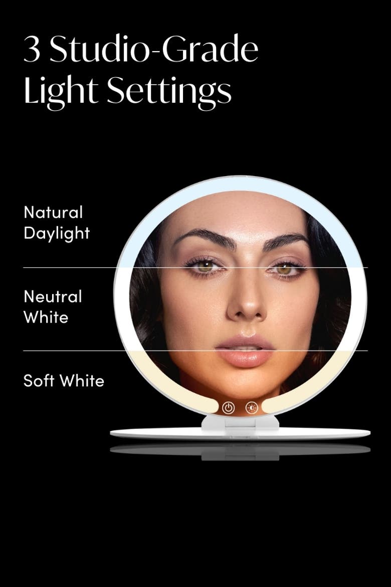 Abigail LED Travel Mirror, Alternate, color, White