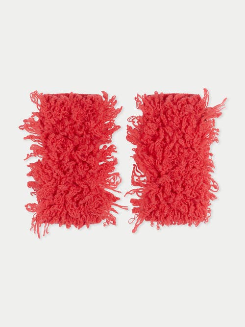 Gobi Mongolian Cashmere Loop-stitch Cashmere Fingerless Gloves In Sugar Coral